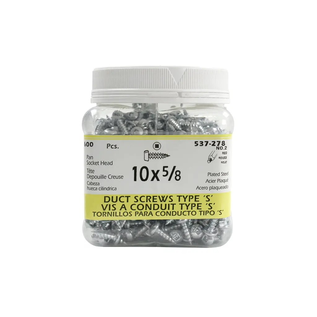 H Paulin #10 X 5/8 In. Zinc Plated Pan Head Square Drive Type S Duct Screws (600-Jug) 1