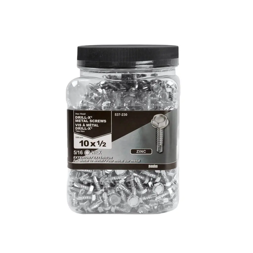 H Paulin #10 X 1/2 In. Zinc Coated Hex Head Self-Drilling Drill-X Exterior Metal Screws (1,000-Jug) 1