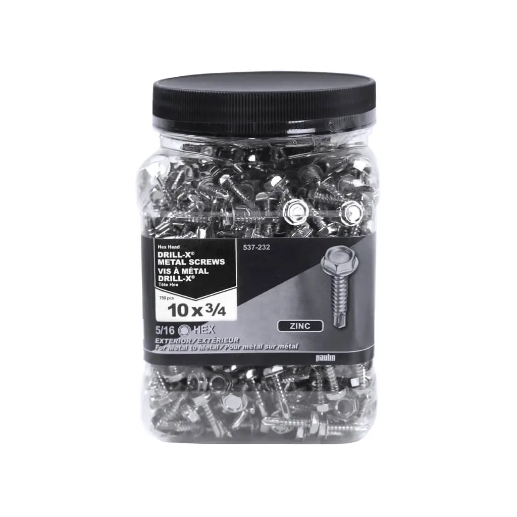 H Paulin #10 X 3/4 In. Zinc Coated Hex Head Self-Drilling Drill-X Exterior Metal Screws (750-Jug) 1
