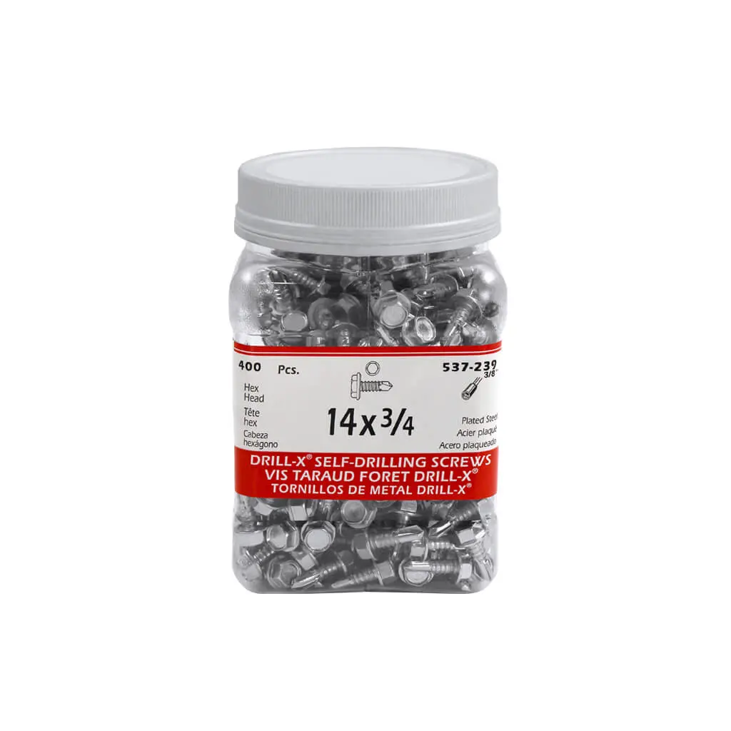H Paulin #14 X 3/4 In. Zinc Coated Hex Head Self-Drilling Drill-X Metal Screws (400-Jug) 1