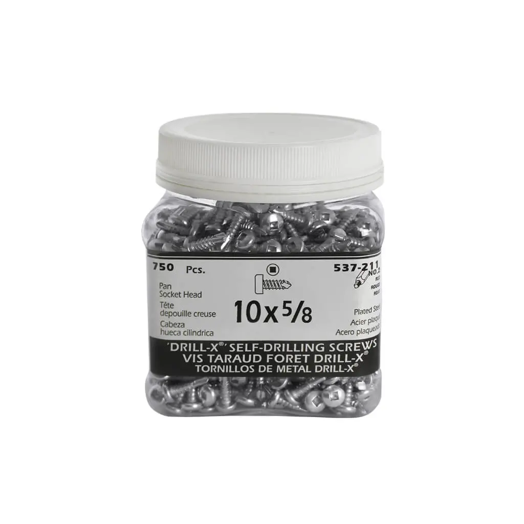 H Paulin #10 X 5/8 In. Zinc Coated Pan Head Square Drive Self-Drilling Drill-X Interior Metal Screws (750-Jug) 1