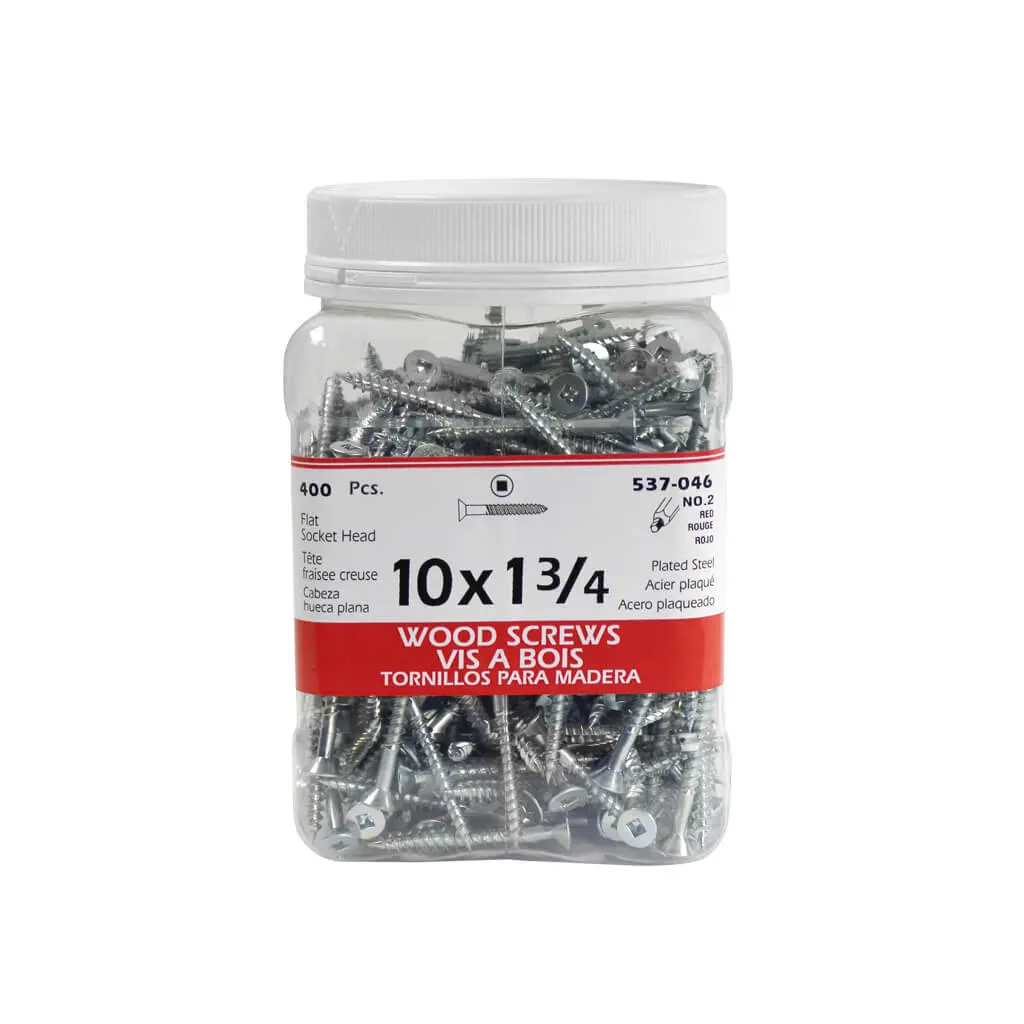 H Paulin #10 X 1-3/4 In. Zinc Coated Flat Head Square Drive Wood Screws (400-Jug) 1