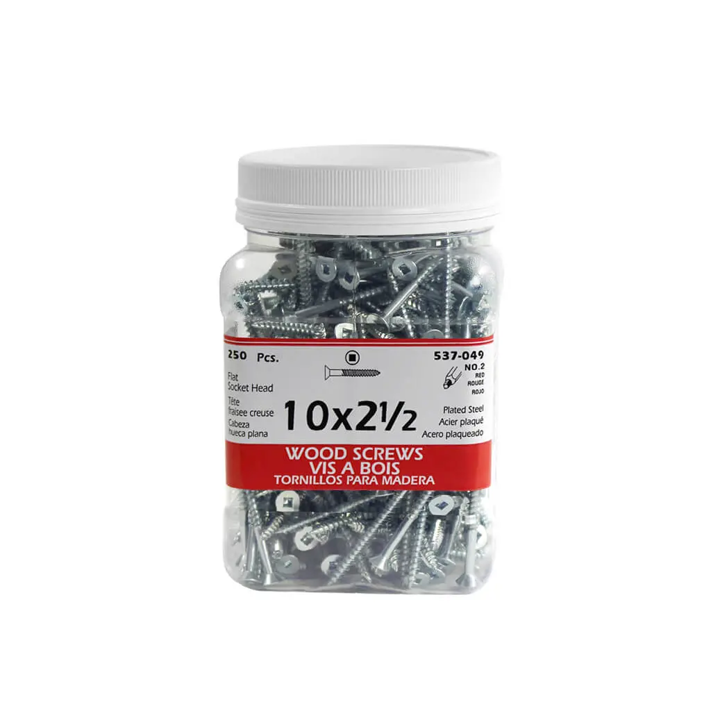 H Paulin #10 X 2-1/2 In. Zinc Coated Flat Head Square Drive Wood Screws (250-Jug) 1