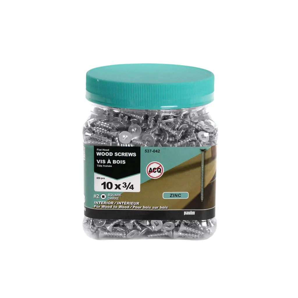 H Paulin #10 X 3/4 In. Zinc Coated Flat Head Square Drive Interior Wood Screws (850-Jug) 1