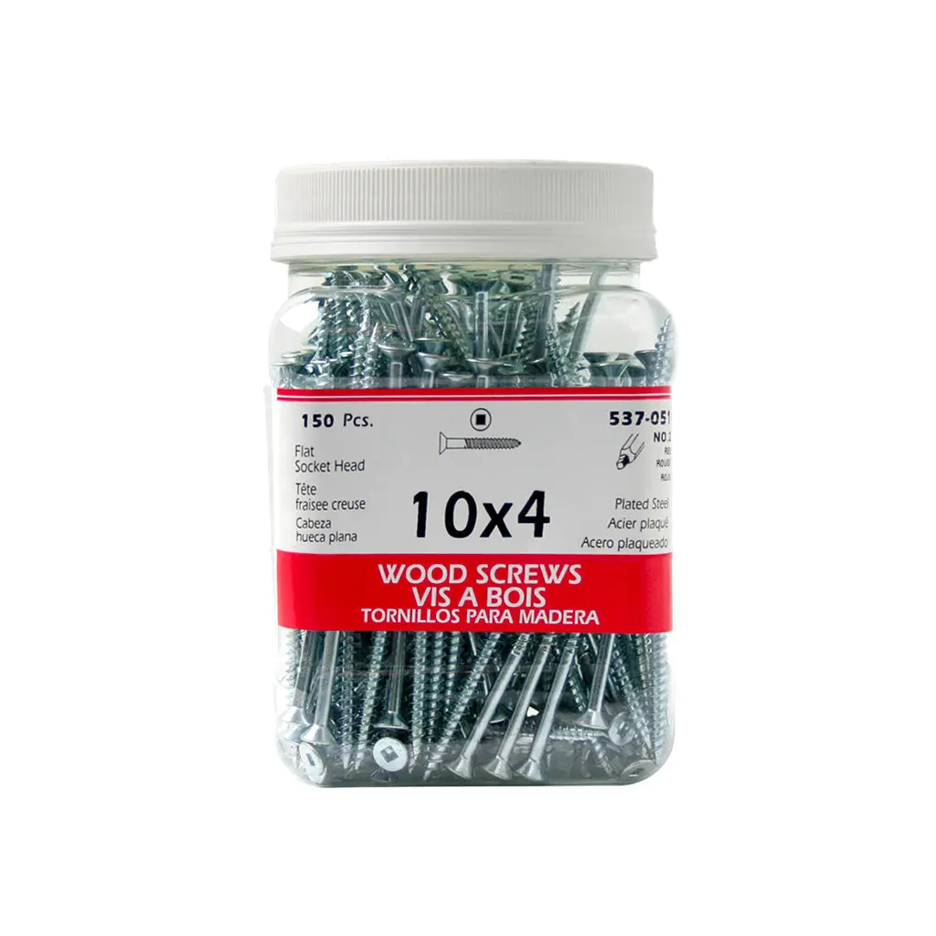 H Paulin #10 X 4 In. Zinc Coated Flat Head Square Drive Wood Screws (150-Jug) 1
