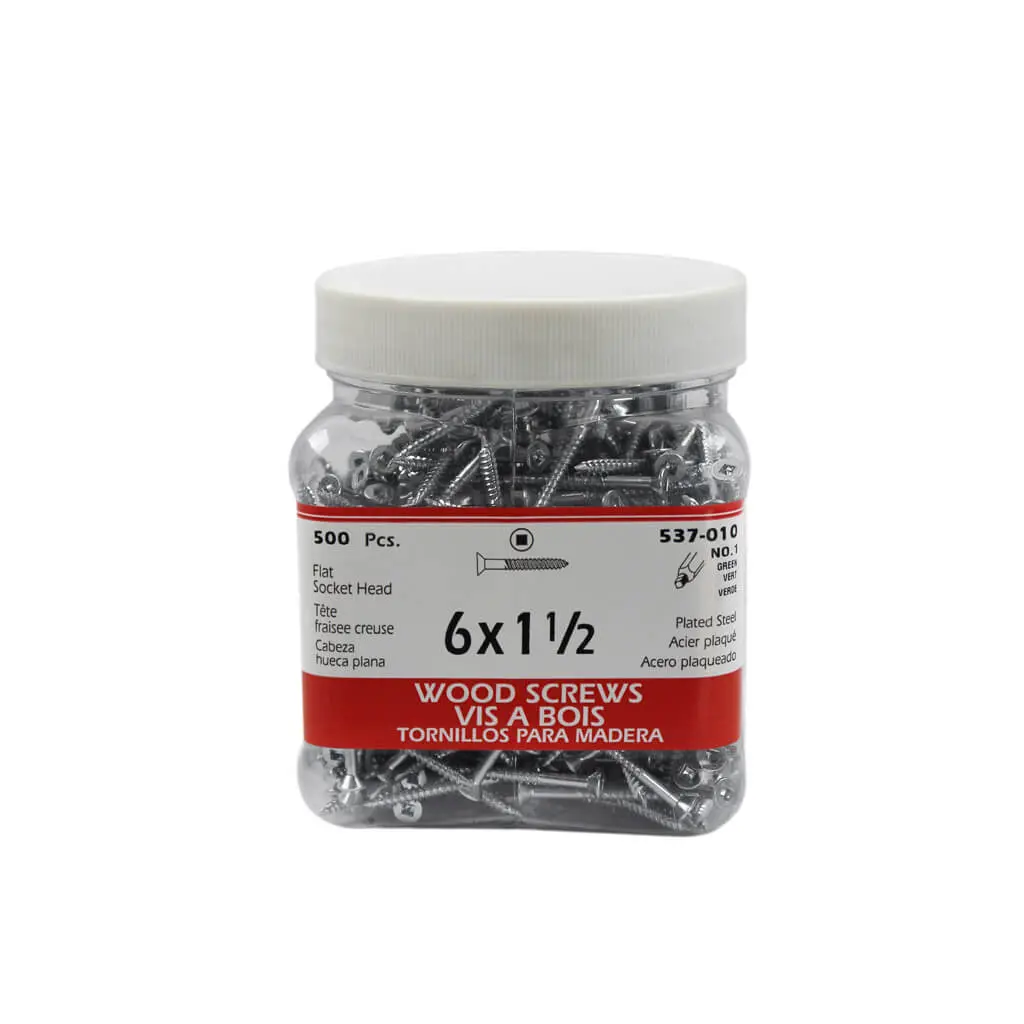H Paulin #6 X 1-1/2 In. Zinc Coated Flat Head Square Drive Wood Screws (500-Jug) 1