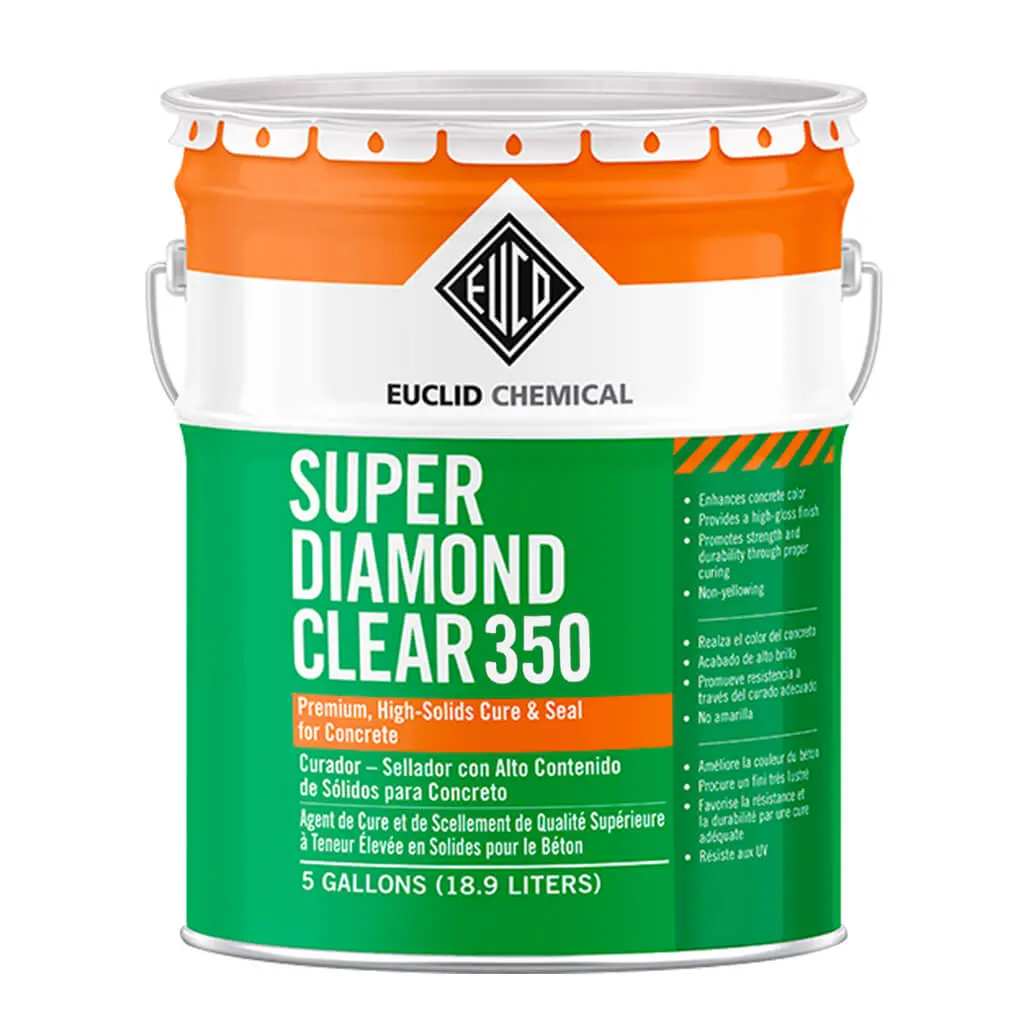 Euclid Super Diamond Clear 350 Gloss Concrete & Pavers Sealer, 5 Gal 1