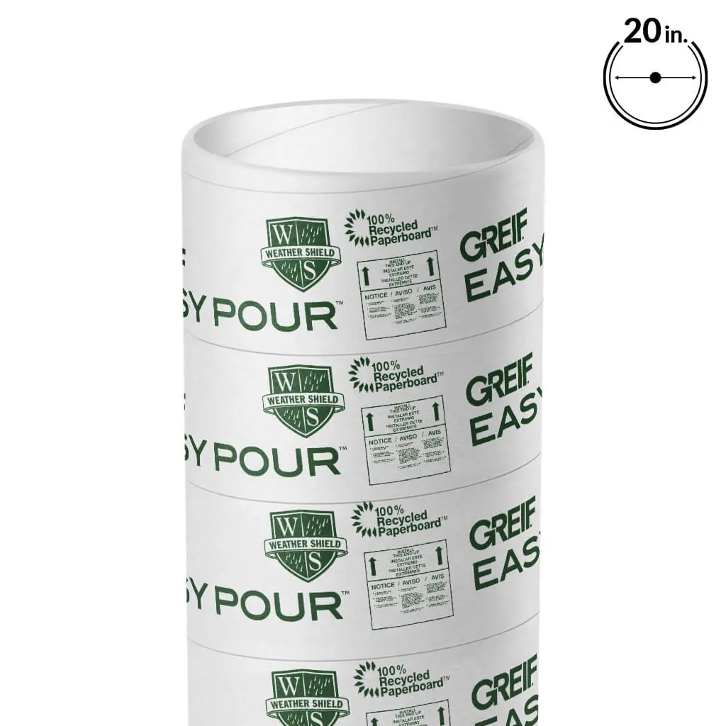 Greif 20 In. X 12 Ft. Easypour Concrete Forming Tube 1