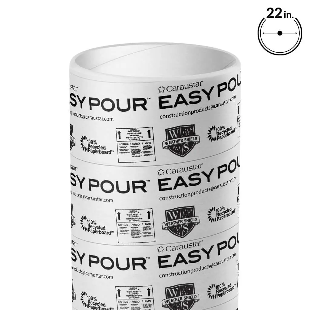 Caraustar 22 In. X 12 Ft. Easypour Concrete Forming Tube 1