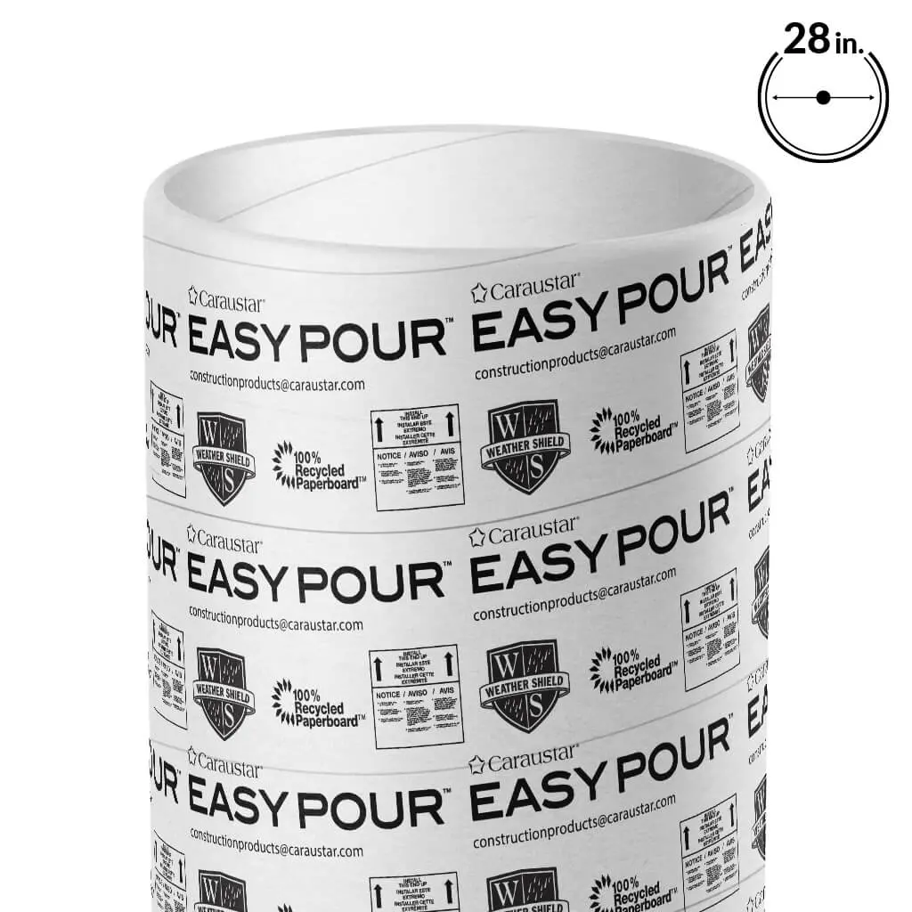 Caraustar 28 In. X 12 Ft. Easypour Concrete Forming Tube 1