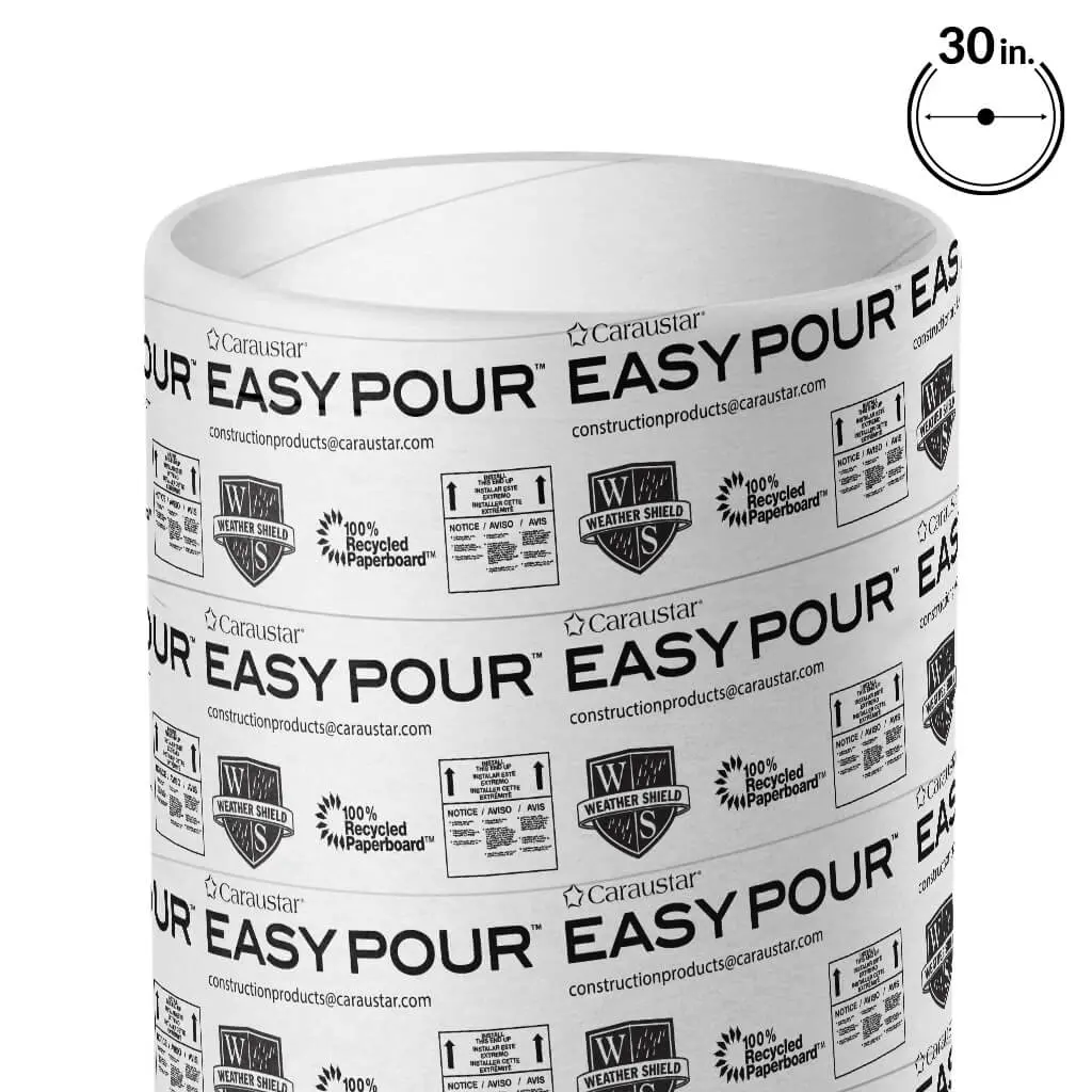 Caraustar 30 In. X 12 Ft. Easypour Concrete Forming Tube 1