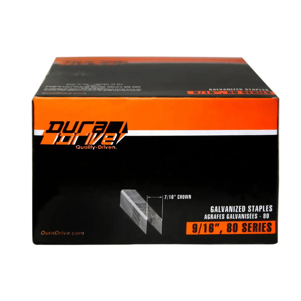 Duradrive 9/16 In. X 7/16 In. Crown Galvanized Steel Coated Staples (10,000-Pack) 1