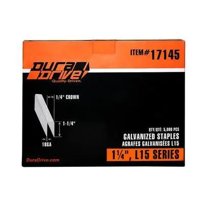Duradrive 1-1/4 In. X 1/4 In. Crown 18-Gauge L15 Series Galvanized Staples (5,000-Pack) 1