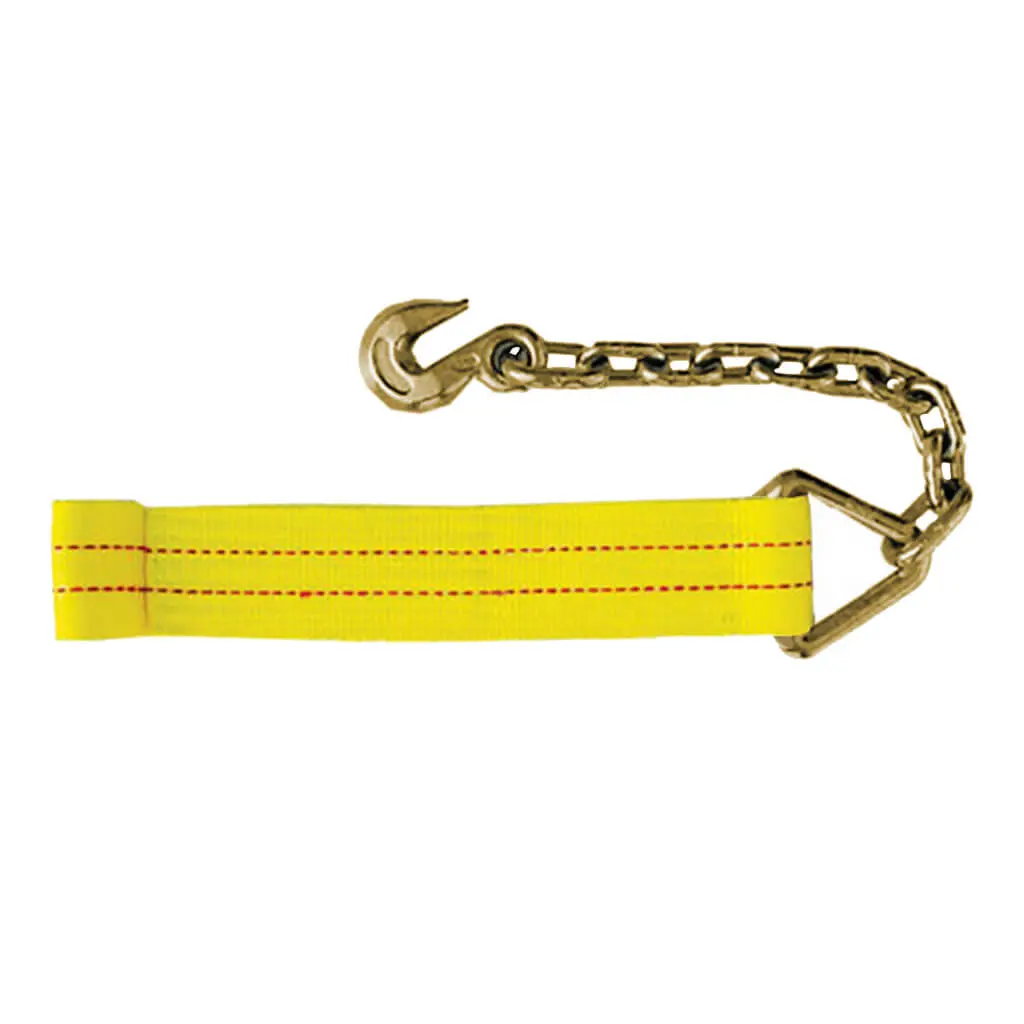 Ben-Mor 330Ch 3 In. X 30 Ft. Yellow Winch Strap With Chain Hook 1