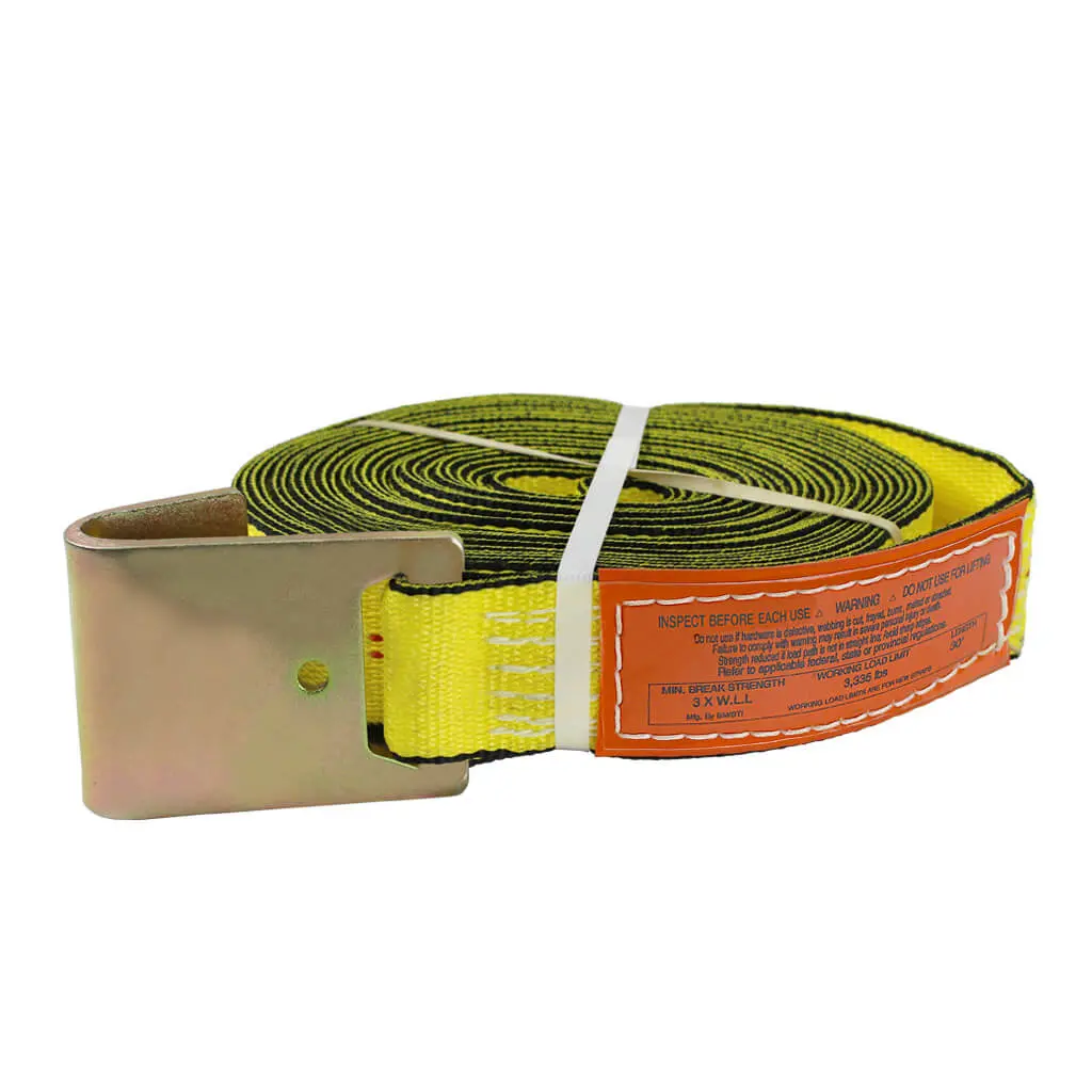 Ben-Mor 330Fh 3 In. X 30 In. Yellow Winch Strap With Flat Hook 1