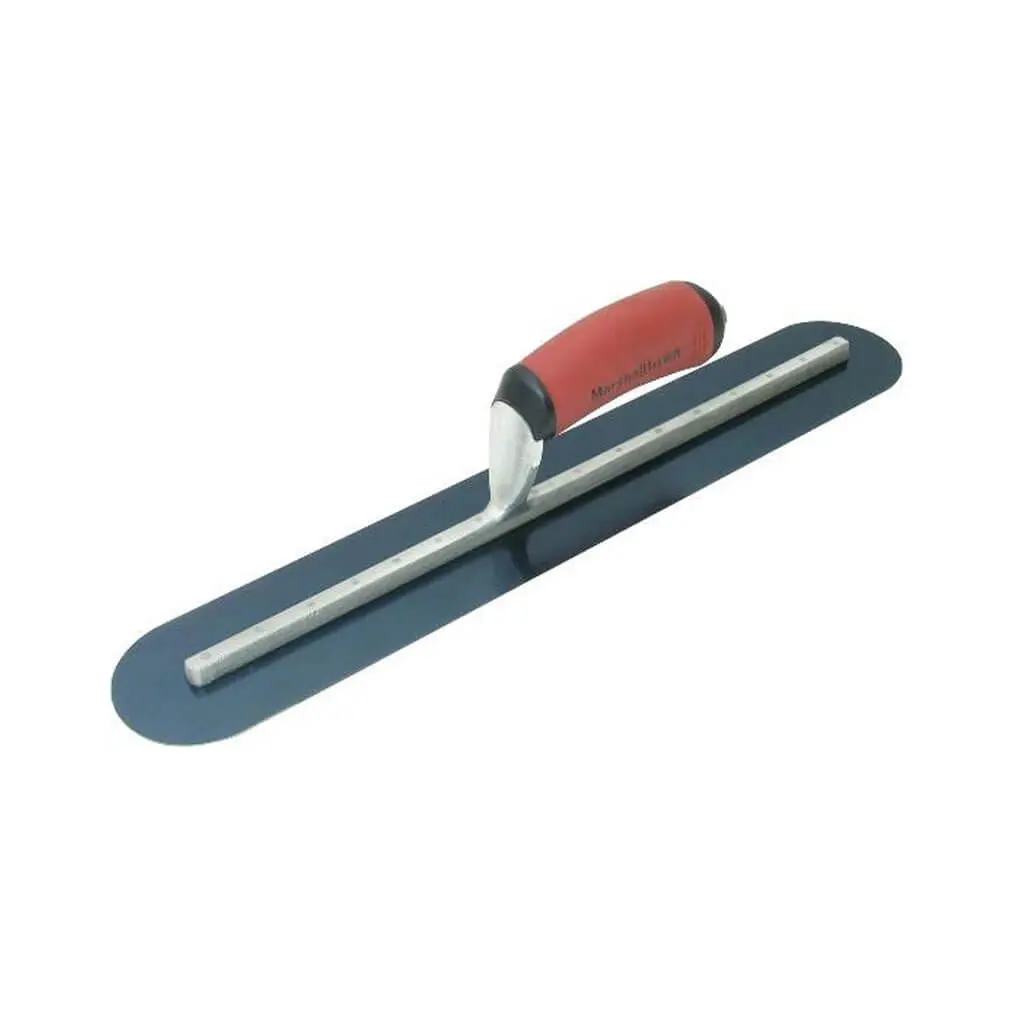 Marshalltown 13539 20 In. X 5 In. Curved Handle Blue Steel Fully Round Finishing Trowel 1