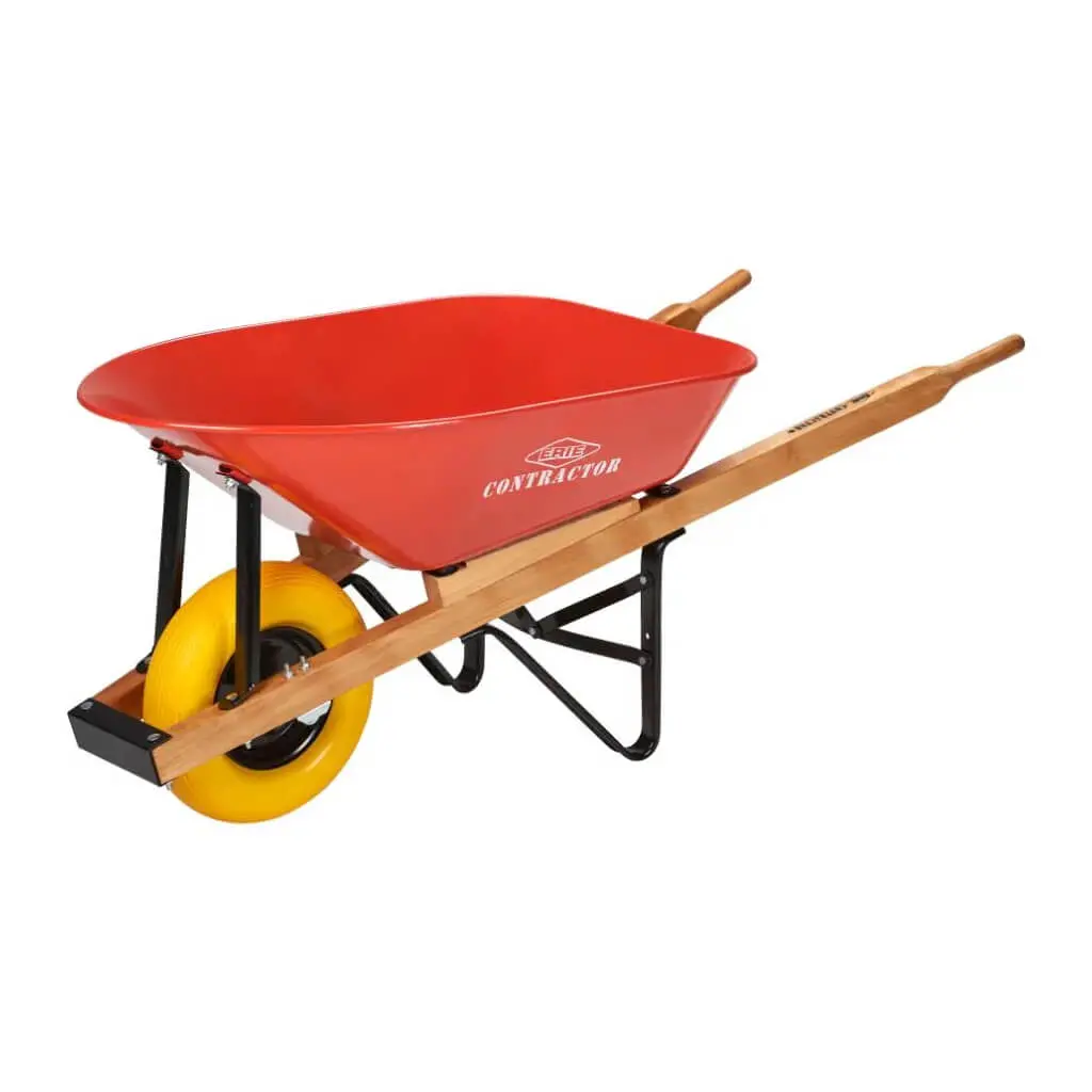 Erie 6 Cu. Ft. Steel Tray Wheelbarrow With Flat-Free Tire 1