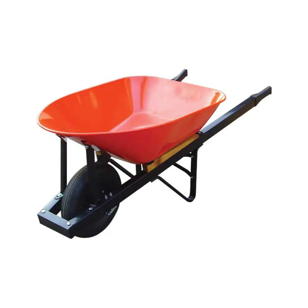 Toolway 190983 6 Cu. Ft. Pneumatic Tire Metal Handle Wheelbarrow 1