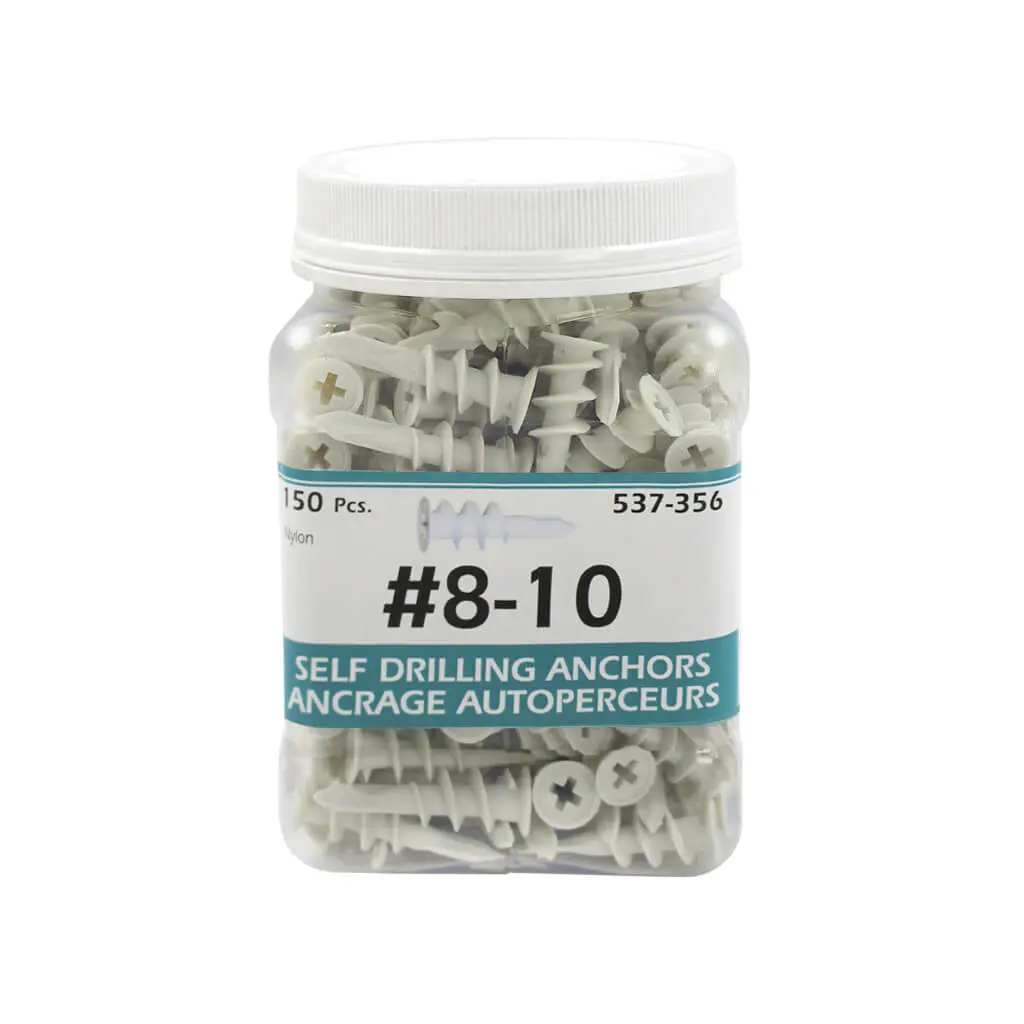 H Paulin #8-10 Nylon Self-Drilling Drywall Anchors (150-Jug) 1