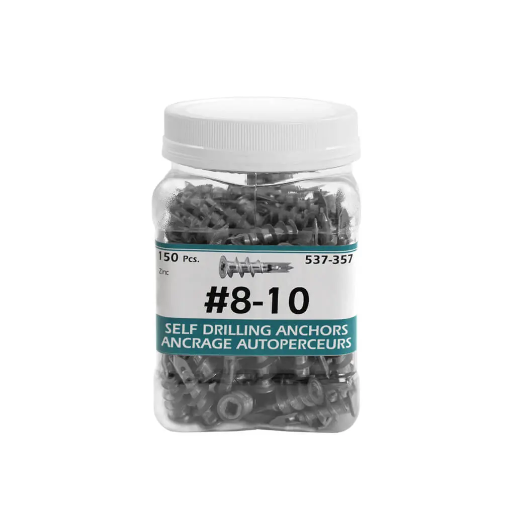 H Paulin #8-10 Zinc Self-Drilling Drywall Anchors (150-Jug) 1