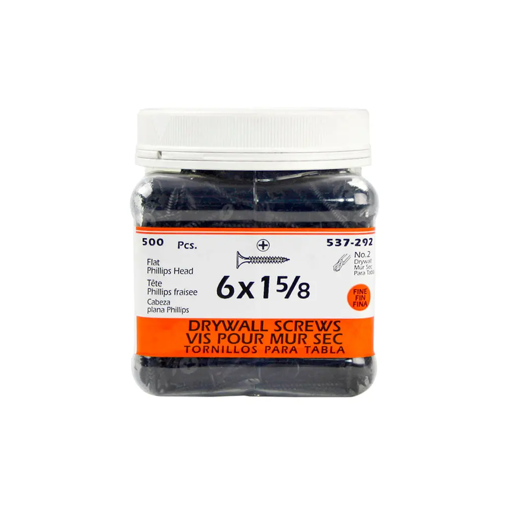 H Paulin #6 X 1-5/8 In. Flat Head Phillips Drive Fine Thread Drywall Screws (500-Jug) 1