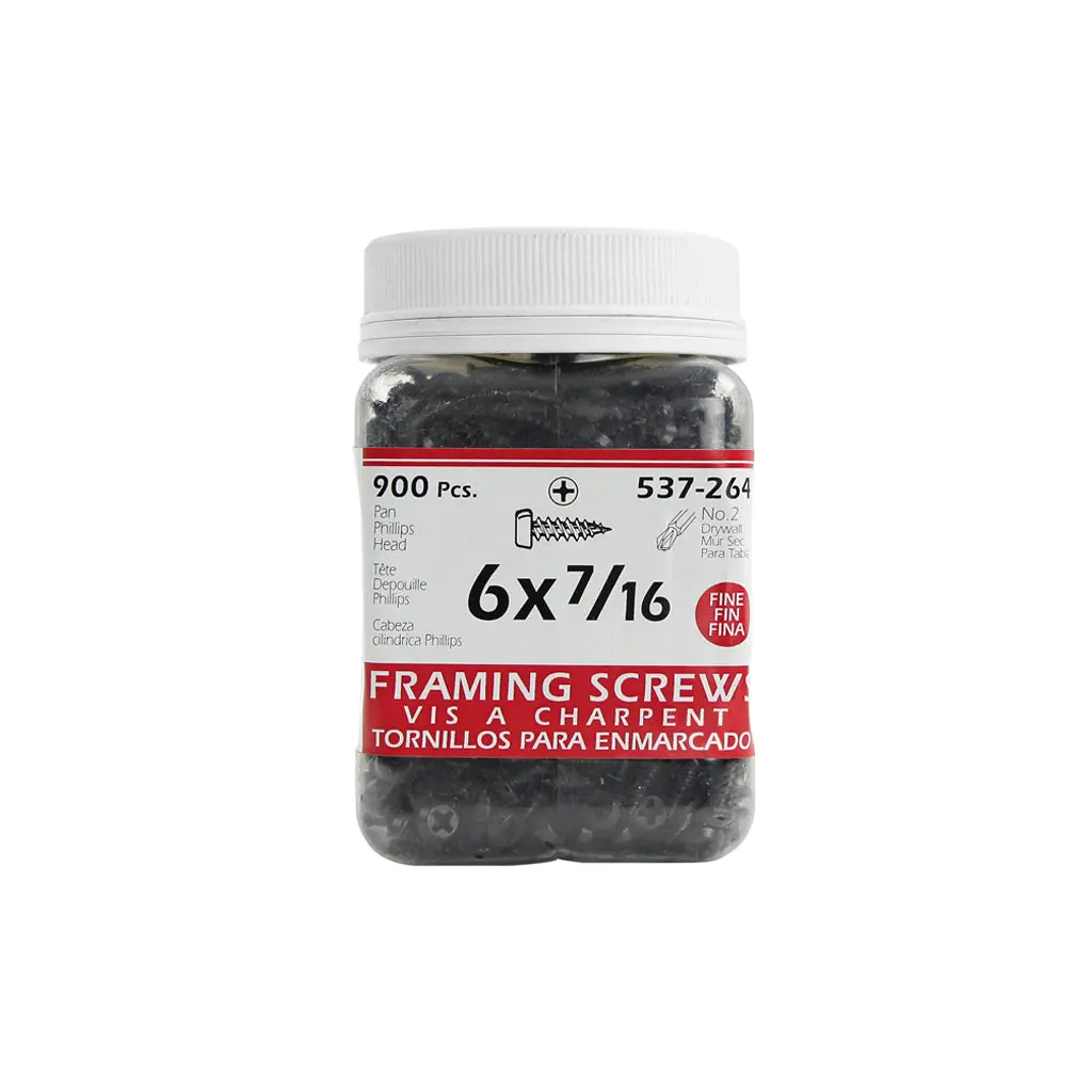 H Paulin #6 X 7/16 In. Pan Head Phillips Drive Fine Thread S Point Framing Screws (900-Jug) 1