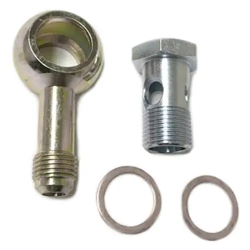 18Mm Banjo Fitting Kit, Banjo To -6 An Flare Male, M18 X 1.5, Long Nose An6 1