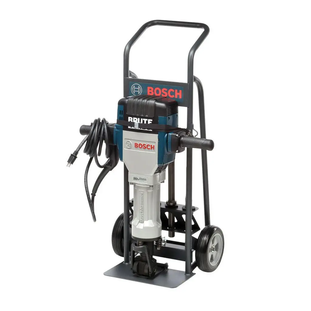 Bosch Bh2770vcd 1-1/8 In. 15-Amp Corded Variable-Speed Hex Brute Turbo Breaker Hammer Kit With Deluxe Cart And 4 Chisels (6-Piece) 1