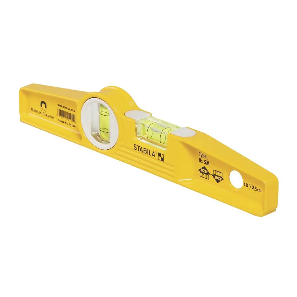 Stabila 25100 10 In. Type 81Sm Die-Cast Rare Earth Magnetic Torpedo Level 1