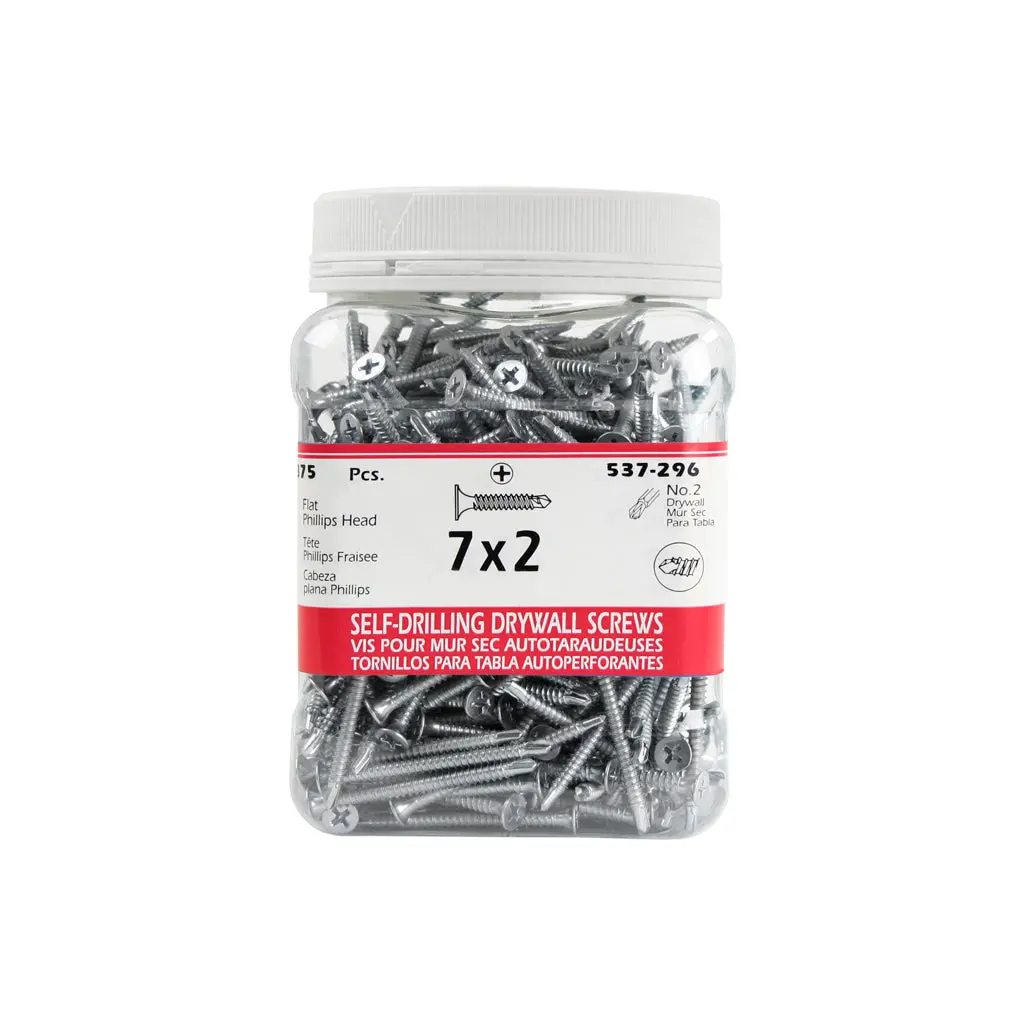 H Paulin #7 X 2 In. Zinc Coated Flat Head Phillips Drive Self-Drilling Drywall Screws (375-Jug) 1