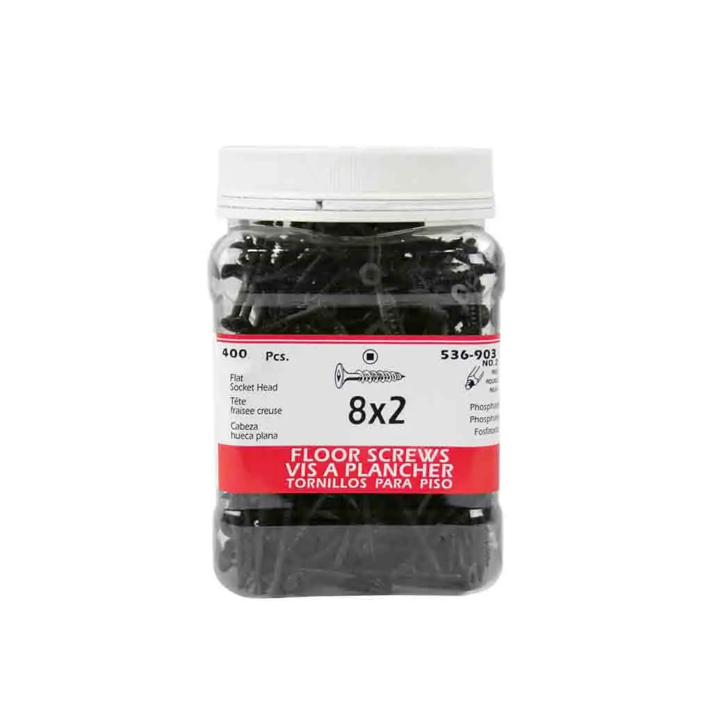 H Paulin #8 X 2 In. Black Phosphate Coated Flat Head Square Drive Flooring Screws (400-Jug) 1