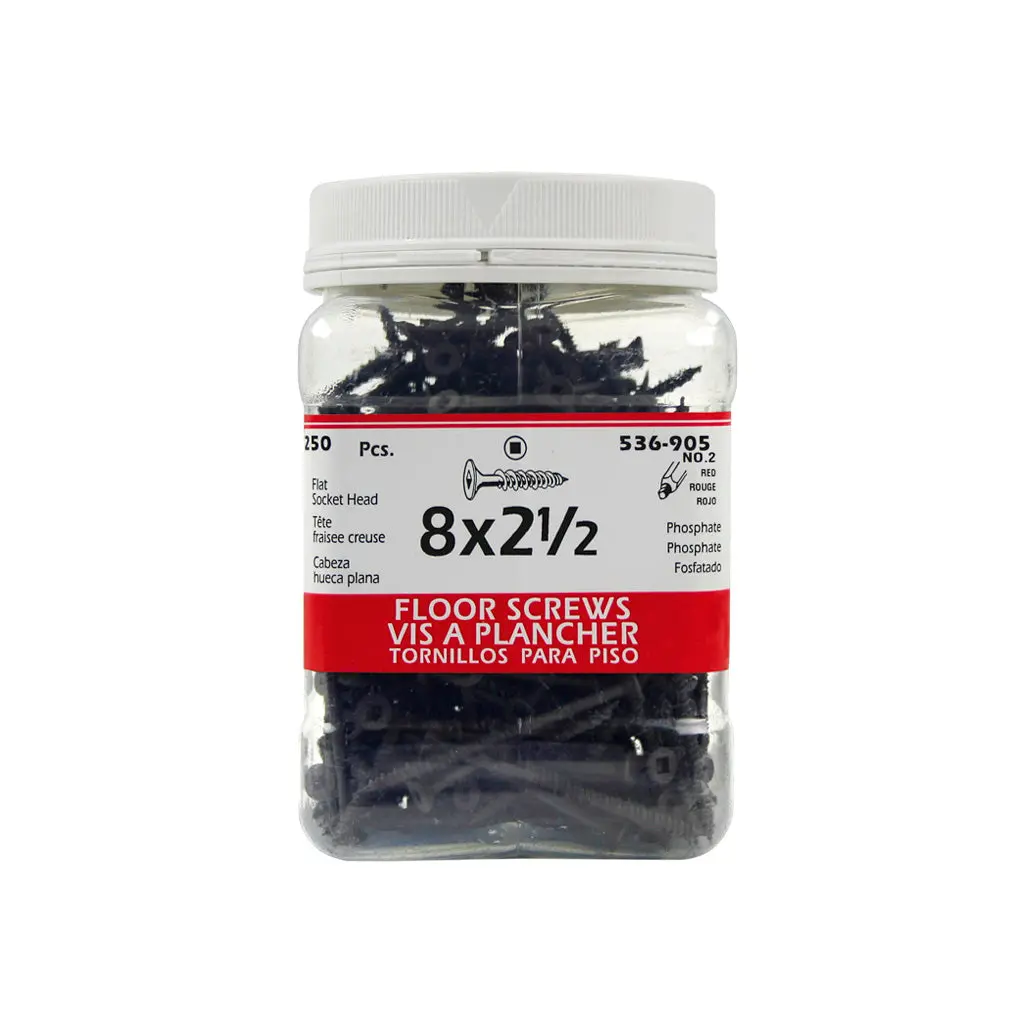 H Paulin #8 X 2-1/2 In. Black Phosphate Coated Flat Head Square Drive Flooring Screws (250-Jug) 1