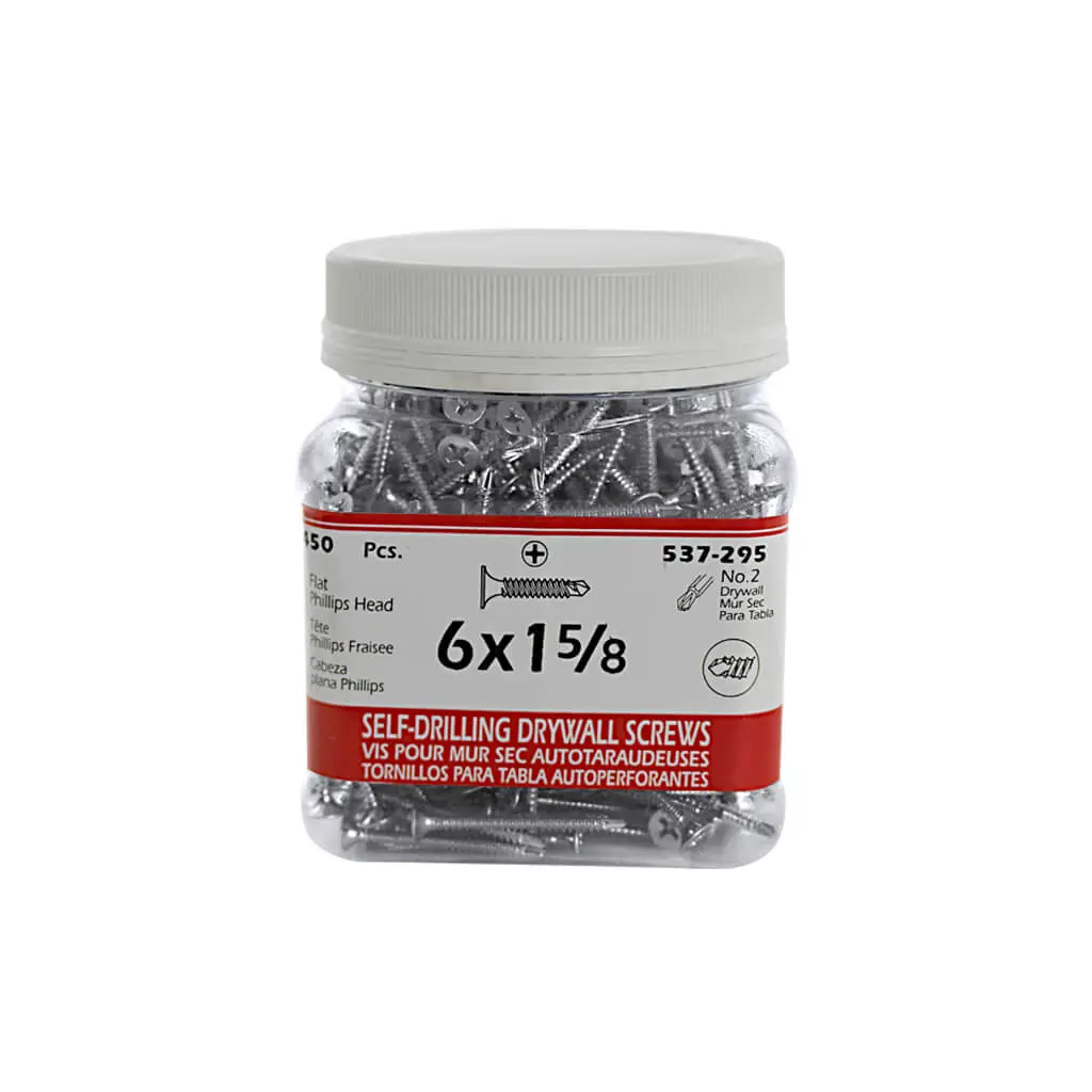 H Paulin #6 X 1-5/8 In. Zinc Coated Flat Head Phillips Drive Self-Drilling Drywall Screws (450-Jug) 1