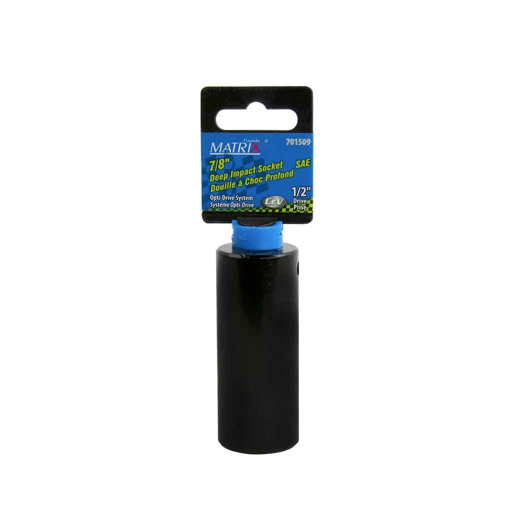 Matrix 701509 1/2 In. Drive X 7/8 In. Deep Cr-V Sae Impact Socket 1