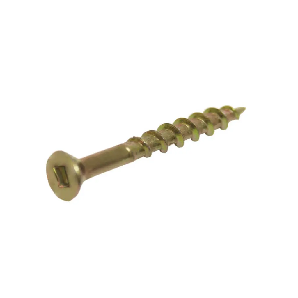 Duradrive #8 X 1-3/4 In. Construction Screws, Yellow Zinc, Flat Head Square (4,000 Per Box) 1