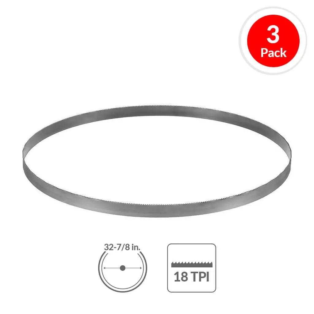Dewalt Dw3983c 32-7/8 In. 18-Tpi Bi-Metal Portable Band Saw Blade (3-Pack) 1
