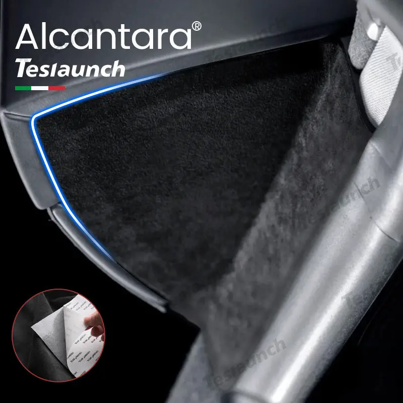 Alcantara  Dashboard Sides Triangular Stickers 2 Pcs For 2024+ Model 3 Highland 1