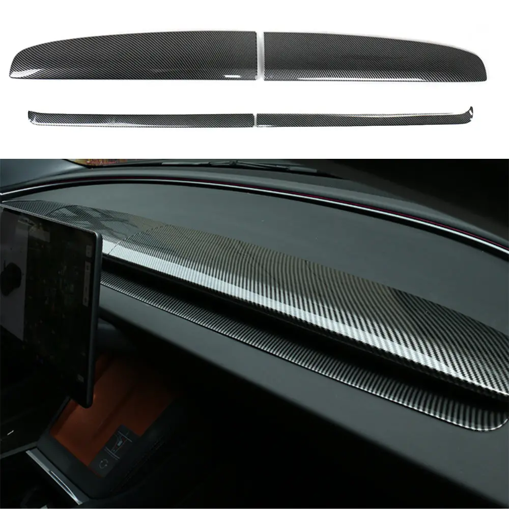 Split Dashboard Cover & Dashboard Air Outlet Cover (Carbon Fiber Pattern Abs) For Tesla Model 3 Highland 2024+ 9