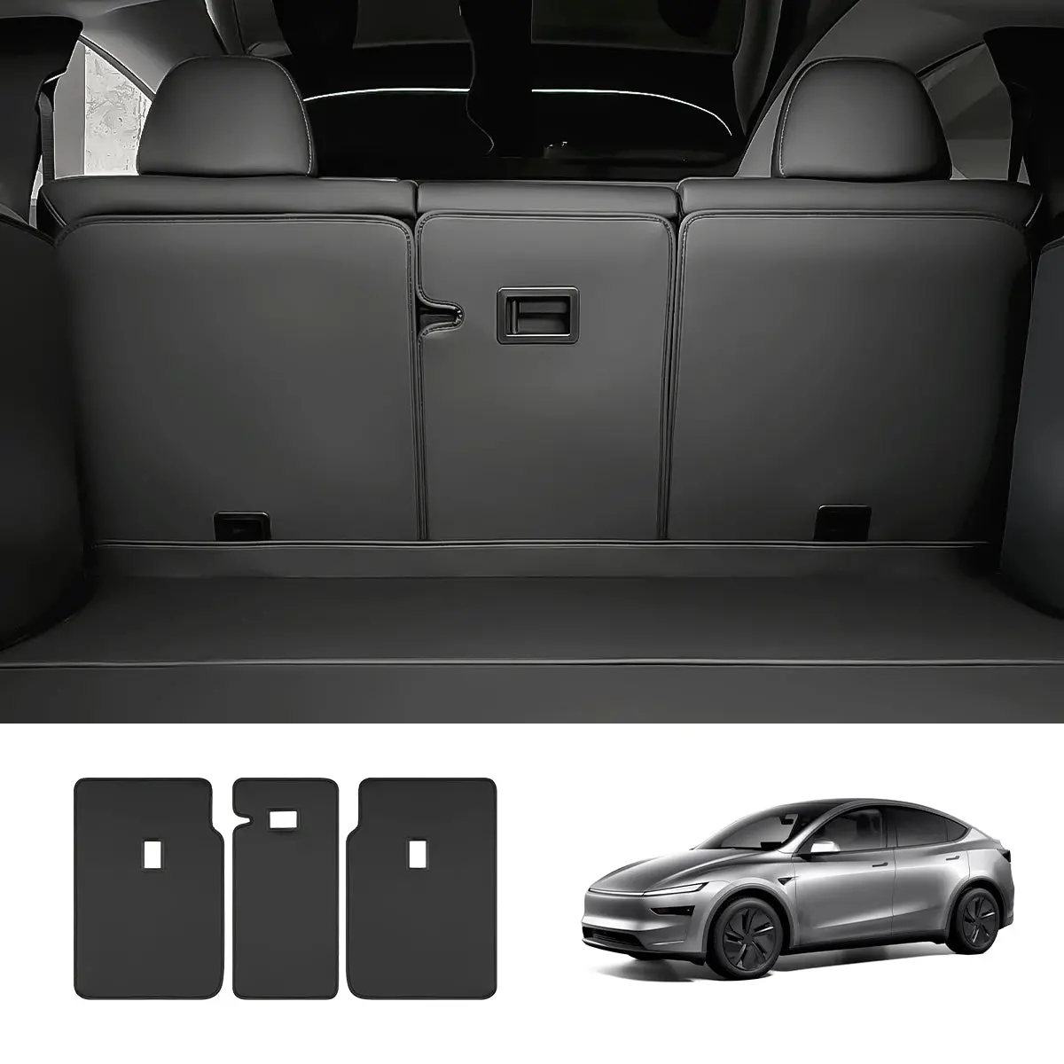Nappa Leather Rear Seat Back Protector For Tesla Model Y Juniper 2025+ 1