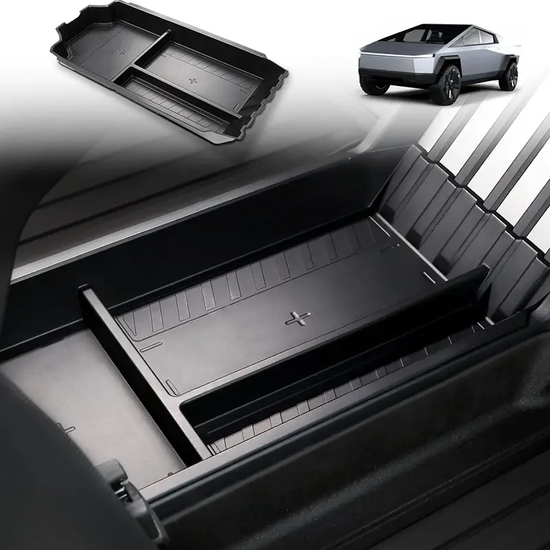 Tpe Center Console Lower Tray Organizer For Cybertruck 1