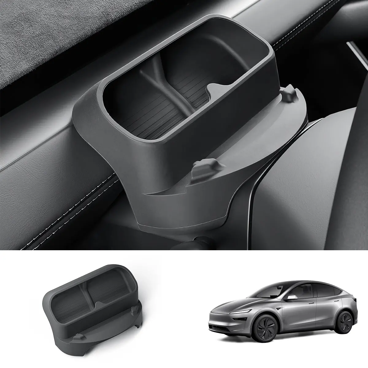 Multi-Function Steering Wheel Phone Mount & Glasses Holder For Tesla Model Y Juniper 2025+ 1