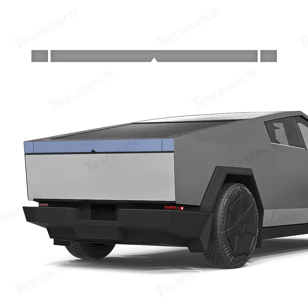 Front Light Bar & Taillight Diy Black Vinyl Wrap Kit For Tesla Cybertruck 3