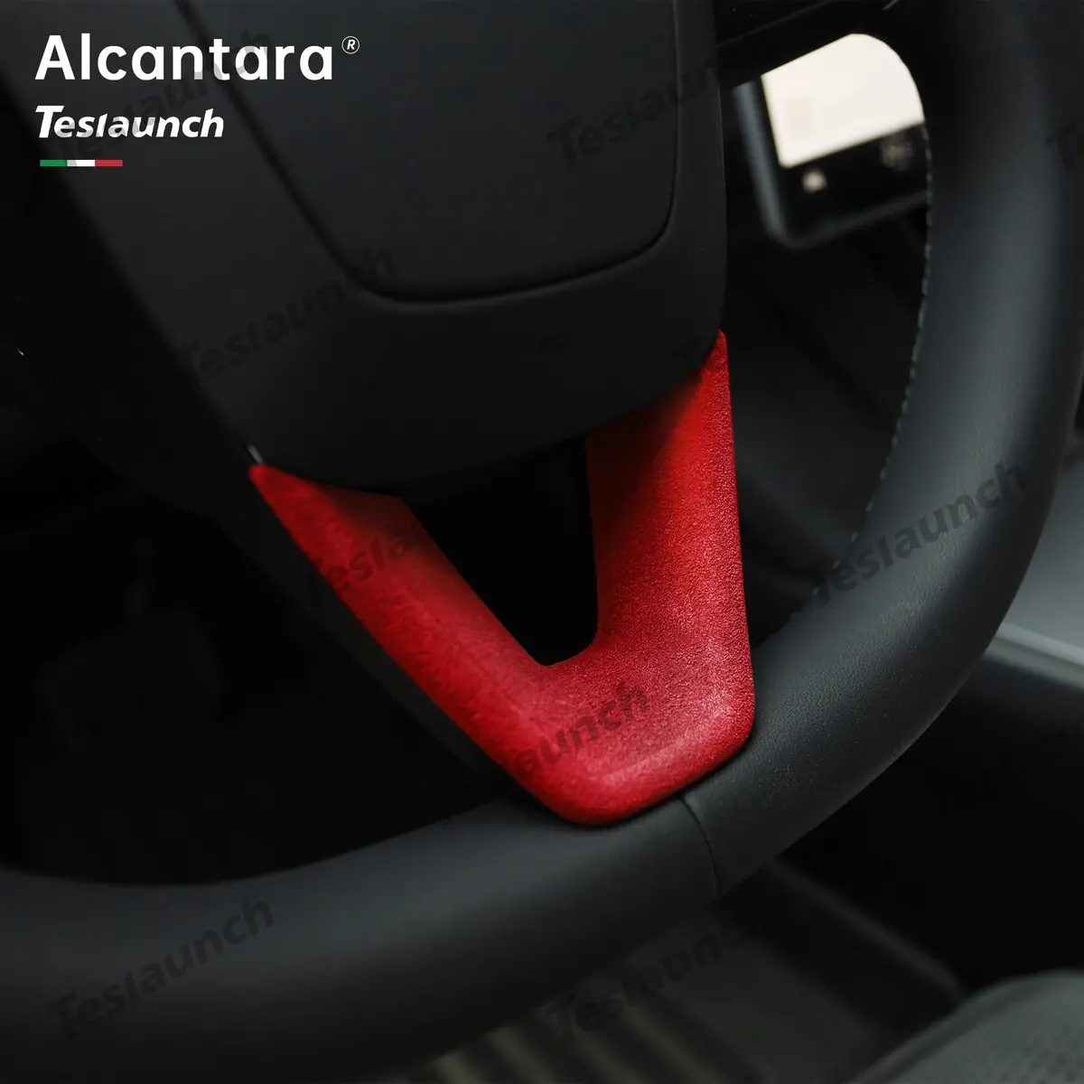 Alcantara Steering Wheel U-Shaped Cover Sticker For 2024+ Model 3 Highland 2
