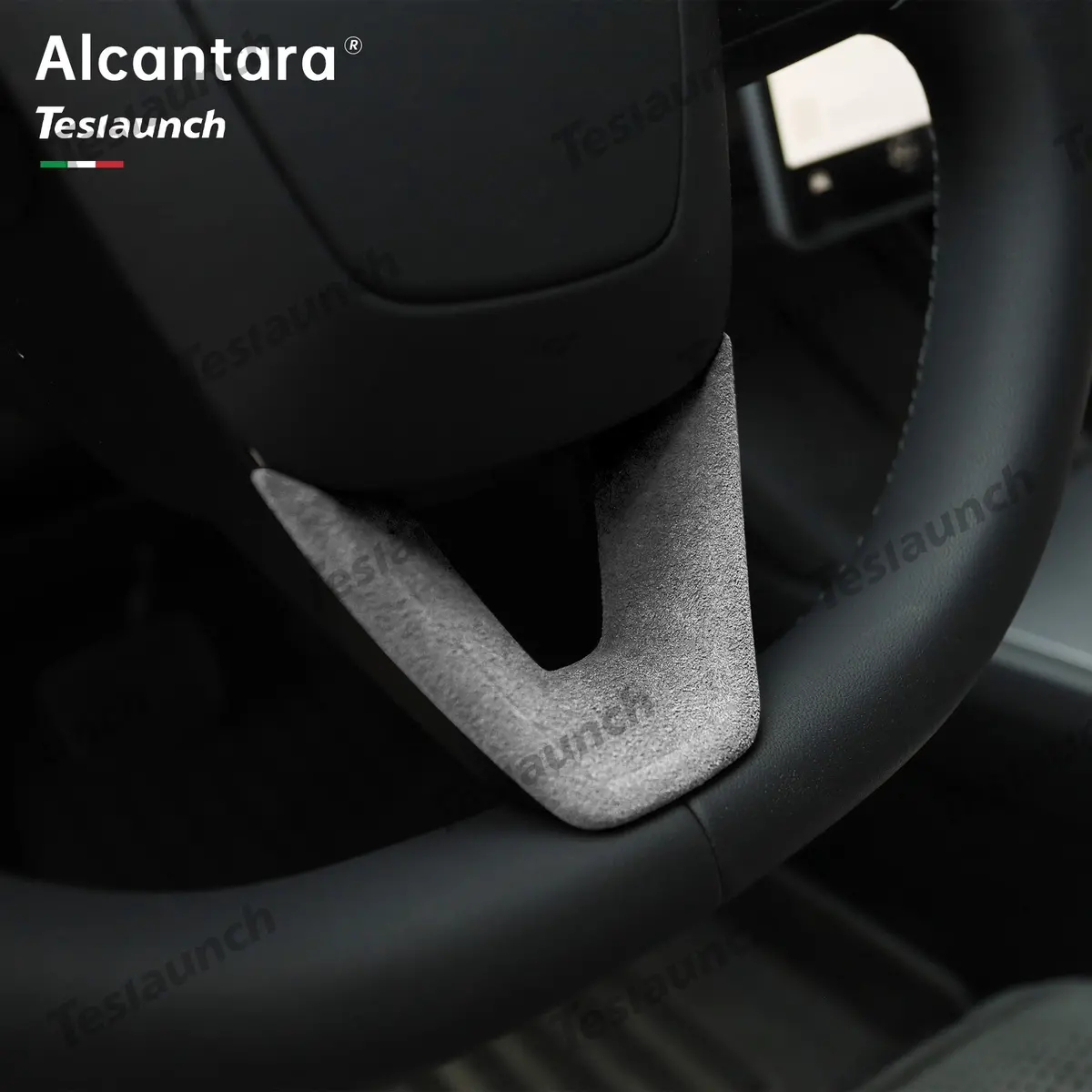 Alcantara Steering Wheel U-Shaped Cover Sticker For 2024+ Model 3 Highland 3