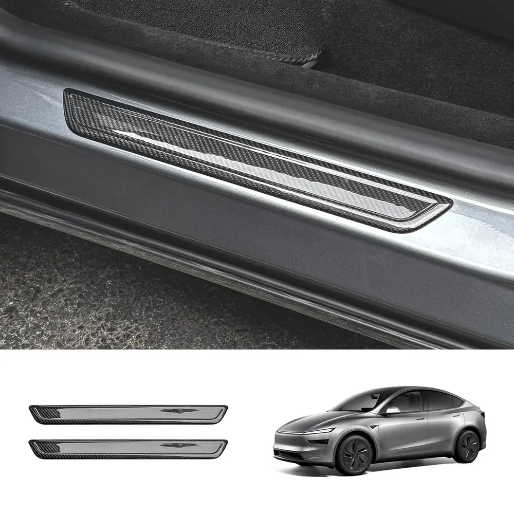 [Real Carbon Fiber] Front Door Sill Protectors For Tesla Model Y Juniper 2025+ (2Pcs) 1