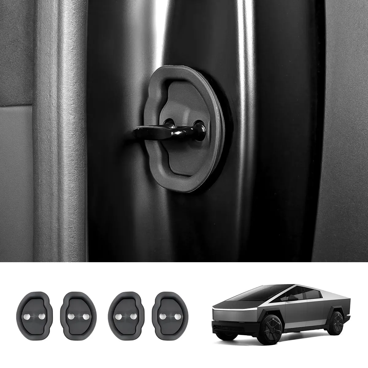 Noise Reduction Door Latch Lock Cover For Cybertruck (4 Pcs) 1