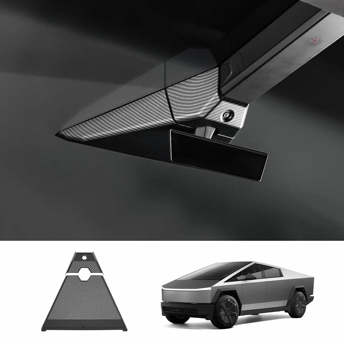 Cabin Camera Trim Cover (Carbon Fiber Pattern Abs) For Cybertruck 1
