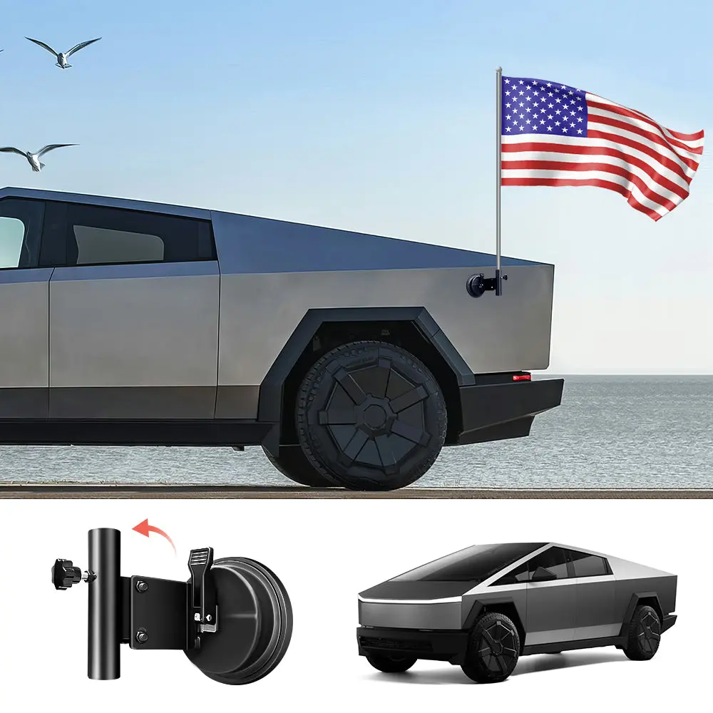 Flag Pole Holder For Tesla Cybertruck 1