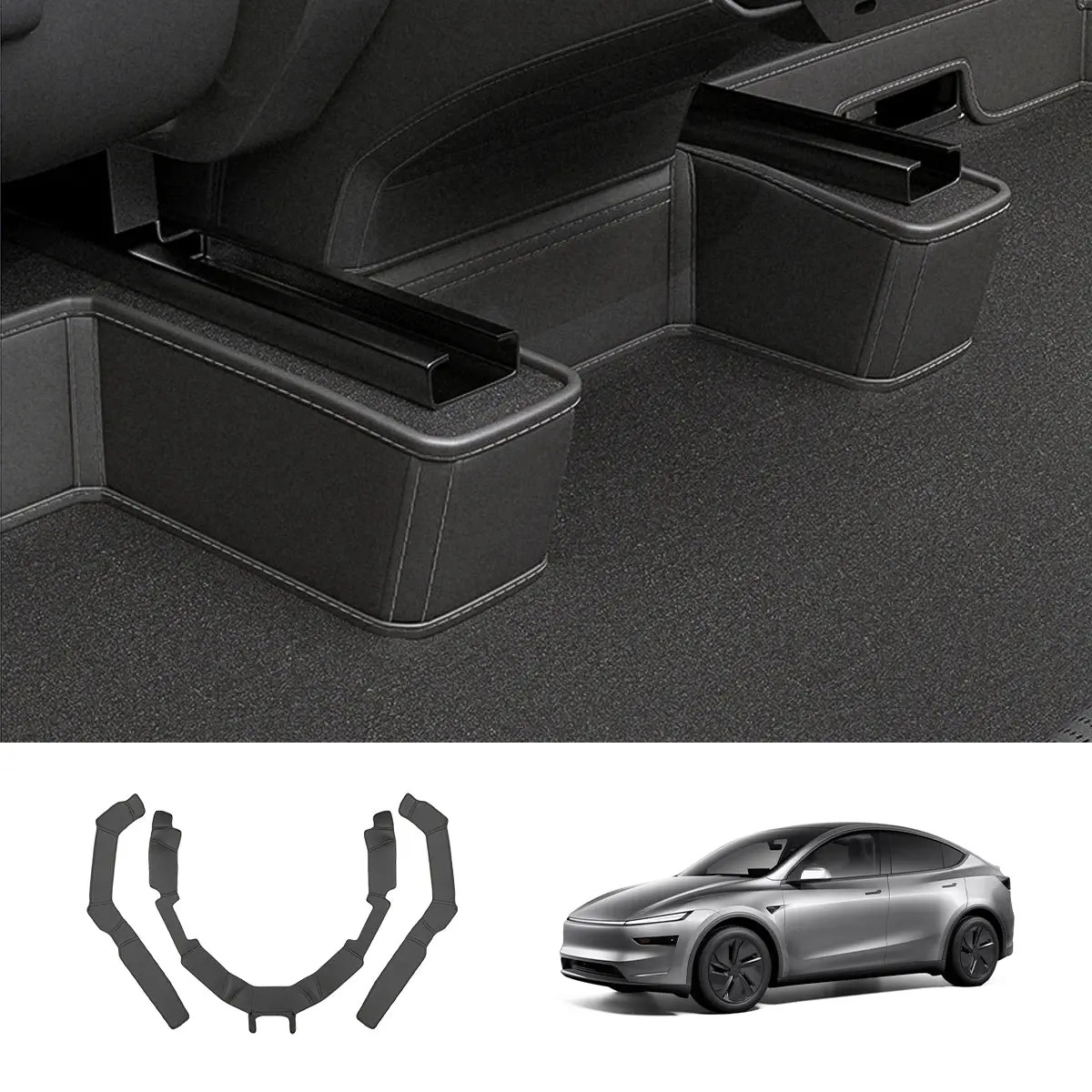 Napa Leather Seat Bottom Corner Covers – 3-Piece Protection Set For Tesla Model Y Juniper 2025+ 1