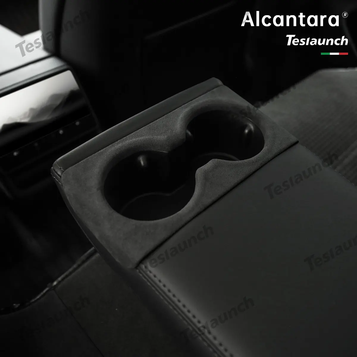 Alcantara Rear Seat Cup Cover For 2024+ Model 3 Highland 1